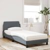 vidaXL Lit avec matelas Dover gris fonc&eacute; 90x200 cm velours
