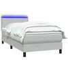 vidaXL Sommier &agrave; lattes de lit et matelas et LED gris clair 80x220 cm velours