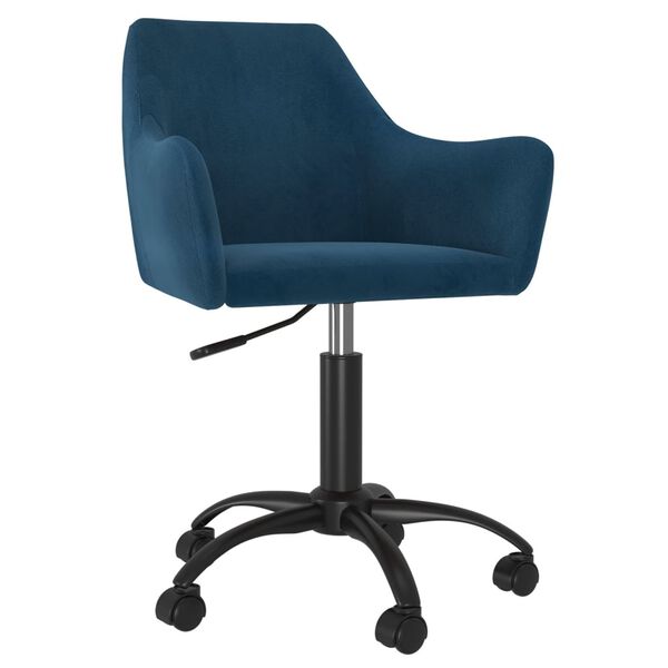 vidaXL Chaise pivotante de salle &agrave; manger Bleu Velours