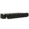 vidaXL Ensemble &agrave; manger de jardin 21pcs coussins noir r&eacute;sine tress&eacute;e