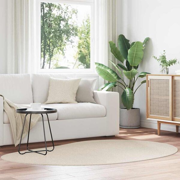 vidaXL Tapis de surface HUARTE Beige 140 x 200 cm Polyester