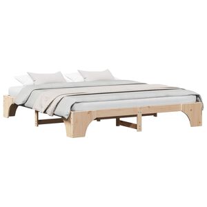 vidaXL Cadre de lit Naturel 180 x 200 cm Pin massif