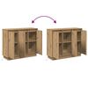 vidaXL Buffet LED Ch&ecirc;ne artisanal 90 x 32 x 75 cm Bois d'ing&eacute;nierie