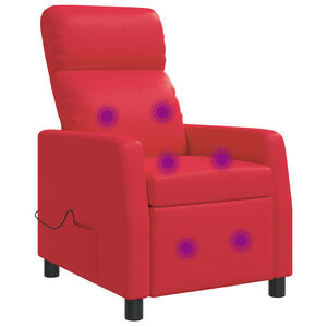 vidaXL Fauteuil de massage inclinable Rouge Simili cuir