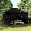 vidaXL Tente de r&eacute;ception pliable escamotable 4 parois lat&eacute;rales noir