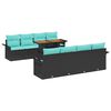 vidaXL Ensemble de canap&eacute; de jardin 7 pc Noir et bleu