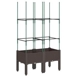 vidaXL Jardini&egrave;re avec treillis marron 80x40x142,5 cm PP
