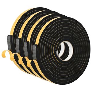 vidaXL Ruban adh&eacute;sif en mousse 4 pc Noir 15mm x 5m Mousse CR