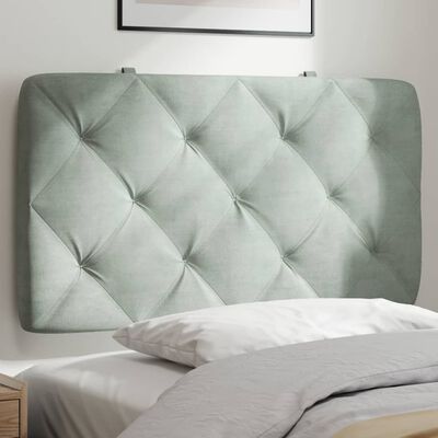 vidaXL Coussin de tête de lit gris clair 80 cm velours