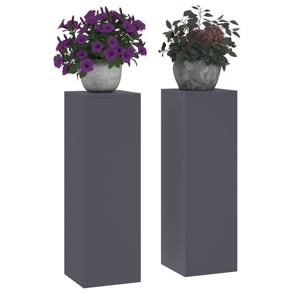 vidaXL Support de Plante 2 pcs Anthracite 24 x 24 x 75 cm Acier