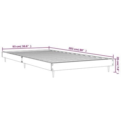 vidaXL Cadre de lit sans matelas chêne fumé 90x200cm bois d'ingénierie