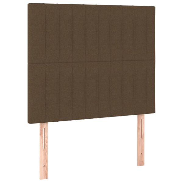 vidaXL T&ecirc;te de lit marron fonc&eacute; 100x5x118/128 cm Tissu