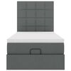 vidaXL Cadre de lit ottoman avec matelas gris foncé 100x200 cm tissu