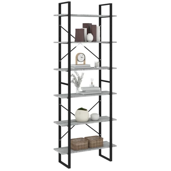 vidaXL Armoire haute Sonoma gris 80x30x210 cm Bois d'ing&eacute;nierie