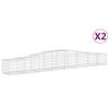 vidaXL Paniers &agrave; gabions arqu&eacute;s 2 pcs 400x50x40/60 cm Fer galvanis&eacute;