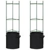 vidaXL Cage &agrave; tomates avec sac &agrave; plantes 2 pcs 116 cm acier et PP