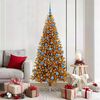 vidaXL Sapin de No&euml;l avec 300 LED avec support Dor&eacute; 180 cm PET