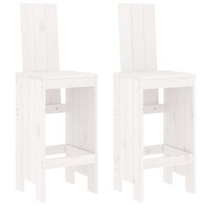 vidaXL Tabourets de bar lot de 2 blanc 40x42x120 cm bois massif de pin