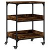 vidaXL Chariot de cuisine ch&ecirc;ne fum&eacute; 60x41x80,5 cm bois d'ing&eacute;nierie