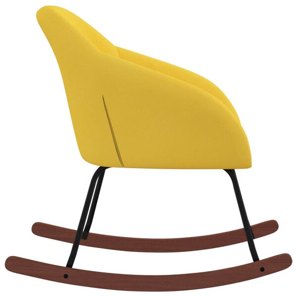vidaXL Chaise &agrave; bascule Jaune Tissu