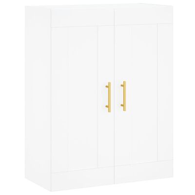 vidaXL Buffet haut Blanc 69,5x34x180 cm Bois d'ingénierie