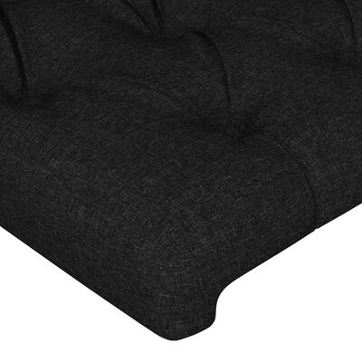 vidaXL Tête de lit avec oreilles Noir 103x16x78/88 cm Tissu