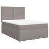 vidaXL Sommier &agrave; lattes de lit avec matelas Taupe 140x200 cm Tissu