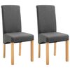 vidaXL Chaises &agrave; manger lot de 2 gris tissu