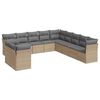 vidaXL Salon de jardin 11 pcs avec coussins beige r&eacute;sine tress&eacute;e