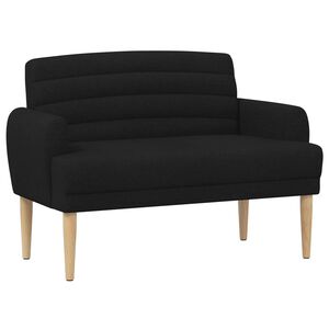 vidaXL Canap&eacute; love seat avec capitonnage en boutons Noir Tissu