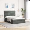VidaXL Cadre de lit ottoman avec matelas gris fonc&eacute; 140x200 cm tissu