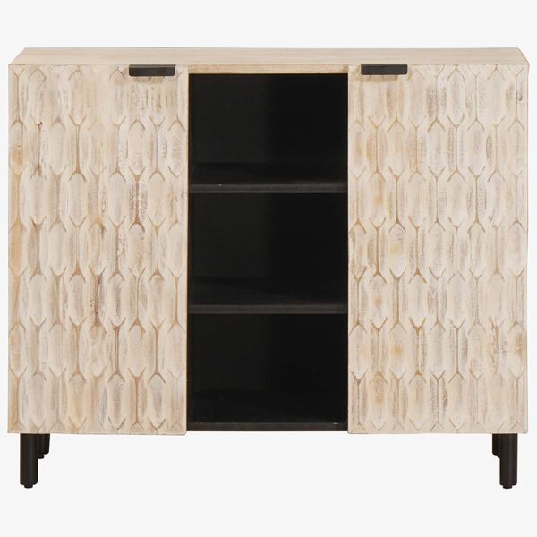 vidaXL Buffet avec &eacute;tag&egrave;re Finition Lavage Blanc 90 x 33 x 75 cm
