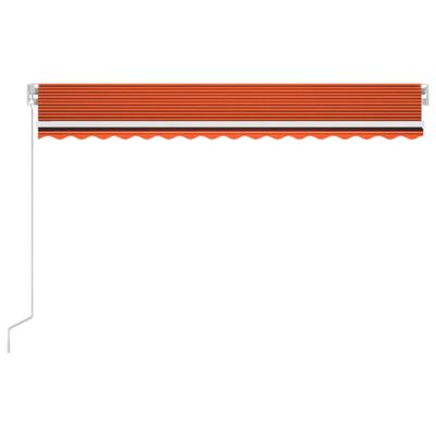 vidaXL Auvent automatique capteur de vent/LED 450x300 cm Orange marron