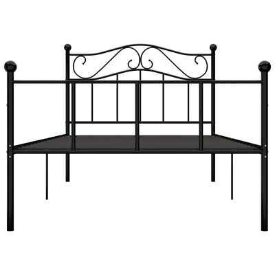 vidaXL Cadre de lit Noir Métal 90 x 200 cm