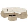 vidaXL Salon de jardin avec coussins 6 pcs beige r&eacute;sine tress&eacute;e