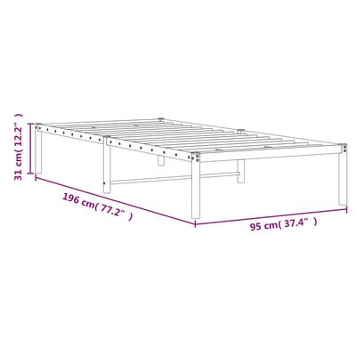 vidaXL Cadre de lit métal sans matelas noir 90x190 cm