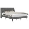 vidaXL Cadre de lit avec t&ecirc;te de lit Gris fonc&eacute; 153 x 203 cm Velours