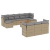 vidaXL Salon de jardin et coussins 11 pcs m&eacute;lange beige r&eacute;sine tress&eacute;e