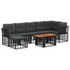 vidaXL Ensemble de canap&eacute; de jardin 8 pc Noir et Gris fonc&eacute; polyrotin