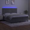 vidaXL Sommier &agrave; lattes de lit matelas et LED Gris clair 180x200 cm