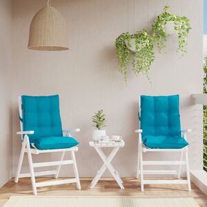 vidaXL Coussins de chaise &agrave; dossier bas lot de 2 bleu clair