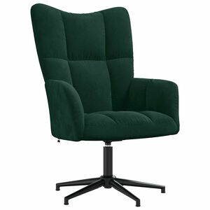 vidaXL Chaise de relaxation Vert fonc&eacute; Velours