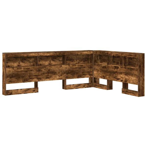 vidaXL T&ecirc;te de lit de rangement Ch&ecirc;ne fum&eacute; 135 cm Bois d'ing&eacute;nierie