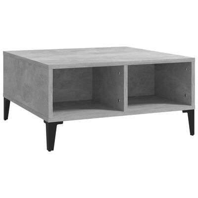 vidaXL Table basse gris béton 60x60x30 cm bois d'ingénierie