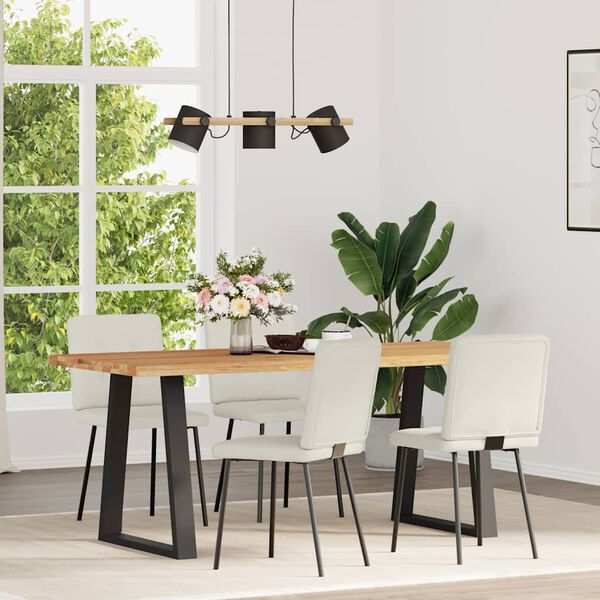 vidaXL Chaises &agrave; manger lot de 4 Cr&egrave;me Velours