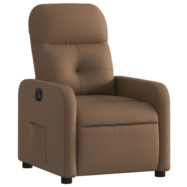 vidaXL Fauteuil inclinable &eacute;lectrique Marron Tissu