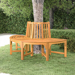 vidaXL Banc demi-circulaire tour d'arbre &Oslash;160cm bois massif eucalyptus