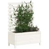 vidaXL Jardinière avec support blanc 79x39,5x114 cm bois de pin massif