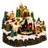 vidaXL Sc&egrave;ne de village de No&euml;l avec train SALO 25,5 x 20 x 23 cm