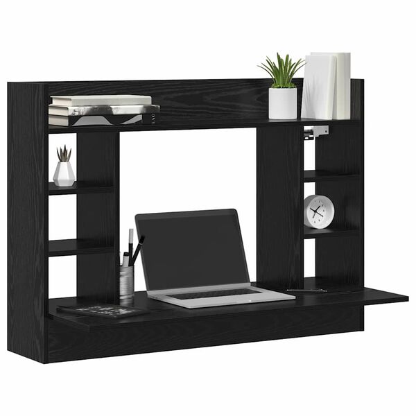 vidaXL Bureau mural Chêne noir 105 x 48 x 75 cm Bois d'ingénierie
